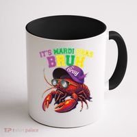 Its Mardi Gras Bruh Dabbing Crawfish Carnival Women Coffee Mug thumb 1