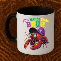 Its Mardi Gras Bruh Dabbing Crawfish Carnival Women Coffee Mug thumb 2