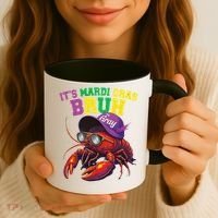 Its Mardi Gras Bruh Dabbing Crawfish Carnival Women Coffee Mug thumb 3