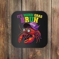 Its Mardi Gras Bruh Dabbing Crawfish Carnival Women Coaster thumb 0