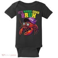 Its Mardi Gras Bruh Dabbing Crawfish Carnival Women Baby Bodysuit thumb 0