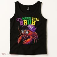 Its Mardi Gras Bruh Dabbing Crawfish Carnival Women Tank Top thumb 2