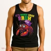 Its Mardi Gras Bruh Dabbing Crawfish Carnival Women Tank Top thumb 3