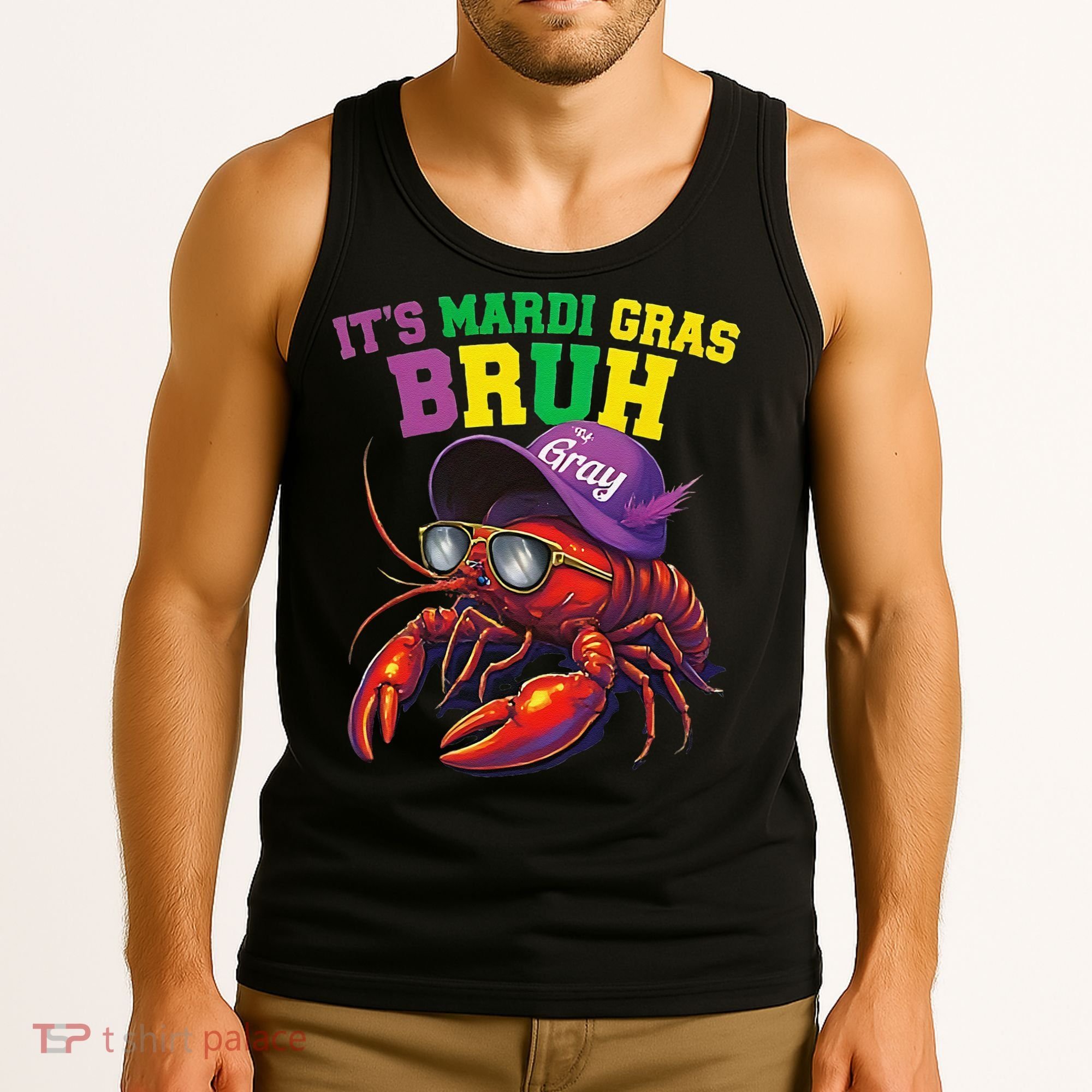 Its Mardi Gras Bruh Dabbing Crawfish Carnival Women Tank Top