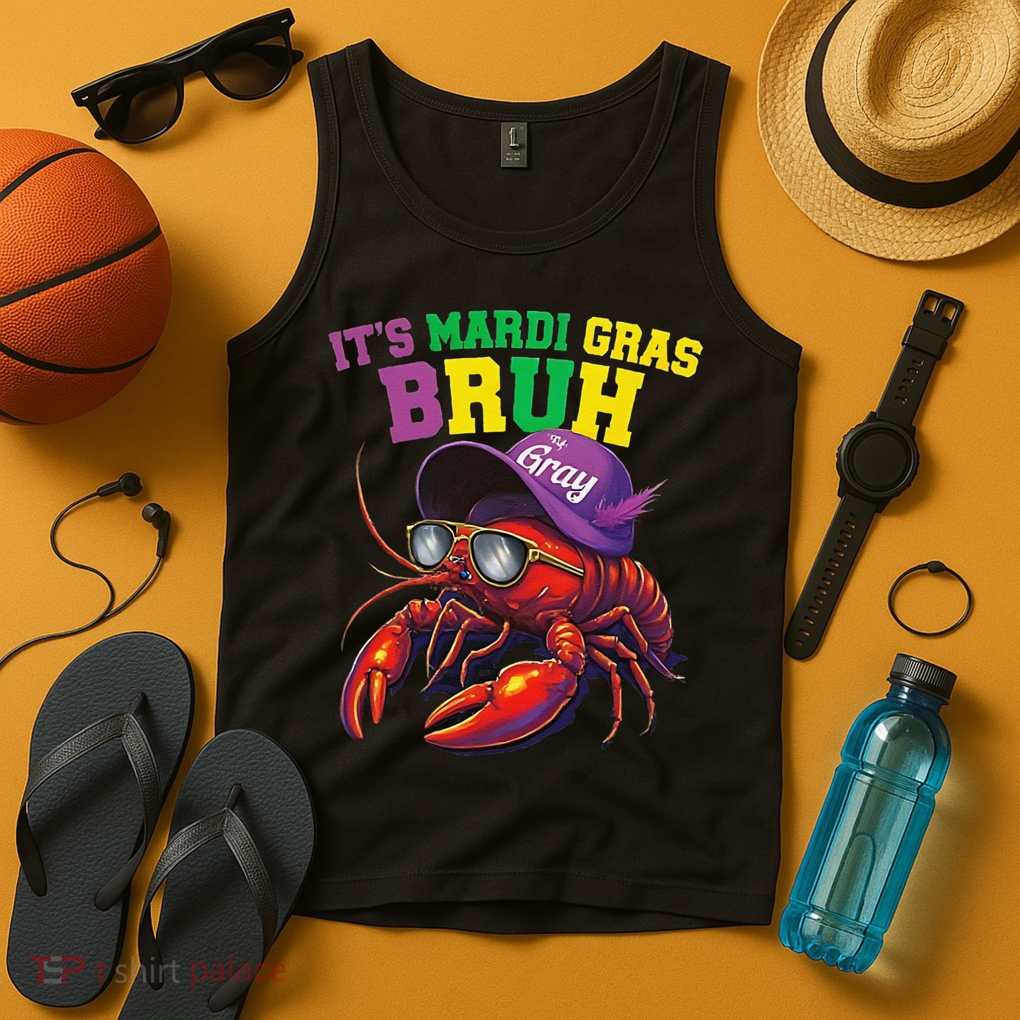 Its Mardi Gras Bruh Dabbing Crawfish Carnival Women Tank Top
