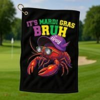 Its Mardi Gras Bruh Dabbing Crawfish Carnival Women Golf Towel thumb 1