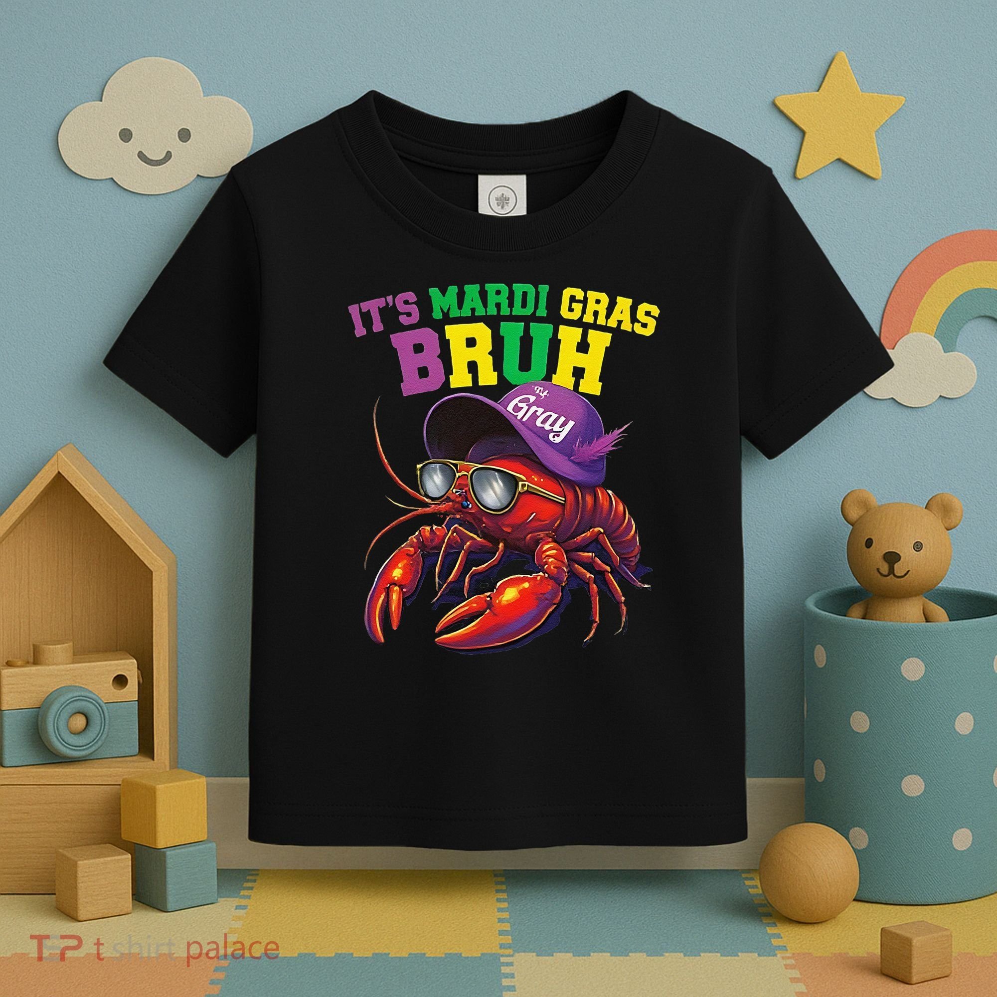 Its Mardi Gras Bruh Dabbing Crawfish Carnival Women Toddler T-Shirt