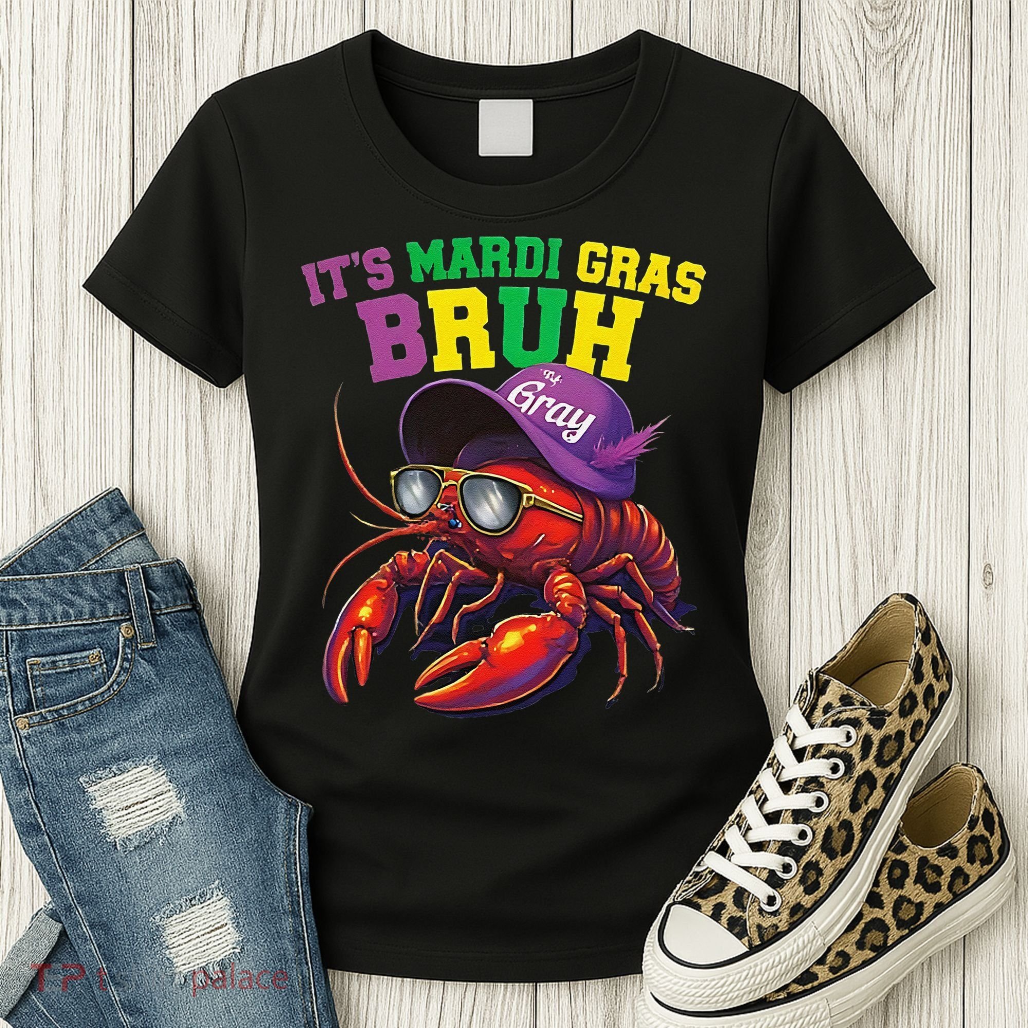 Its Mardi Gras Bruh Dabbing Crawfish Carnival Women Women's T-Shirt