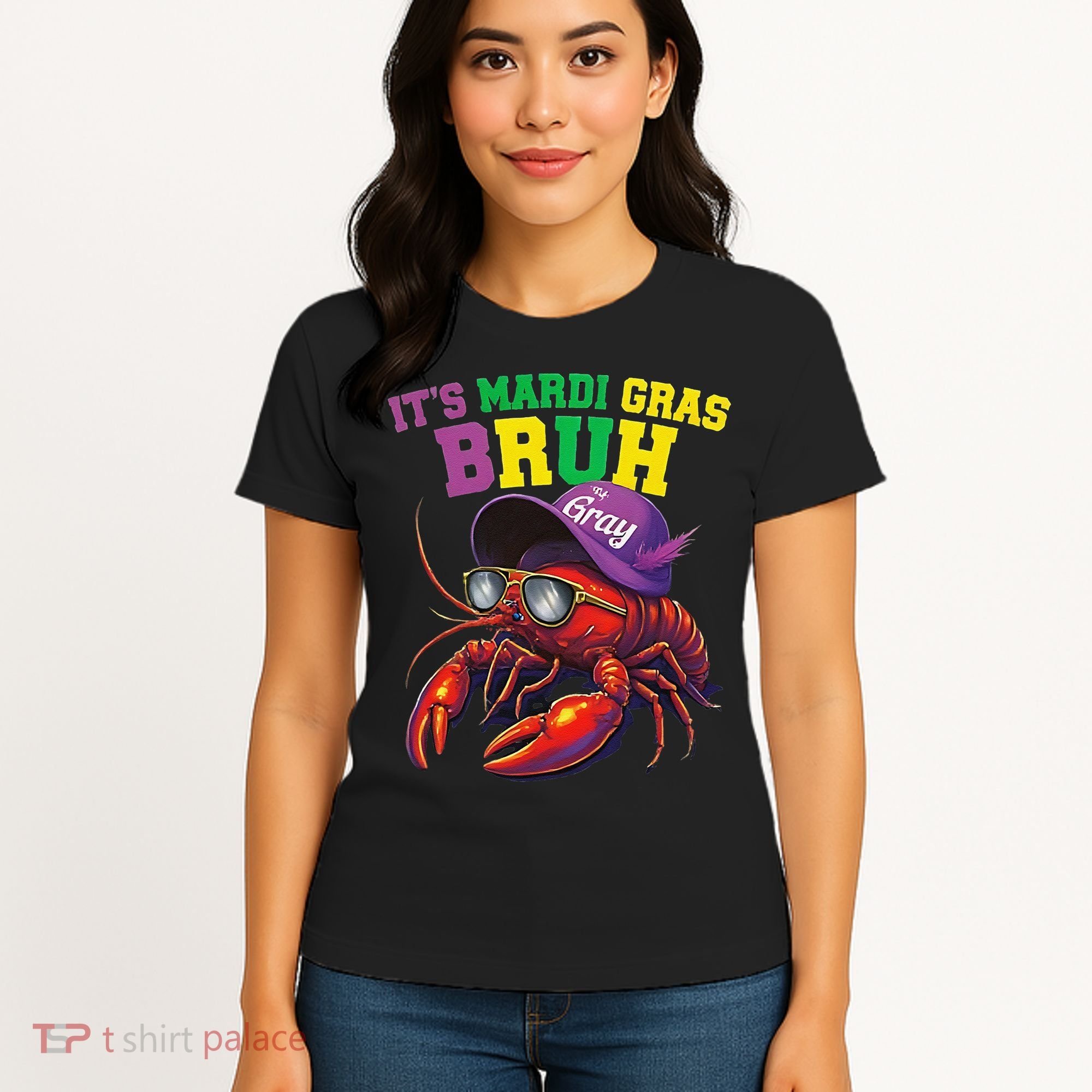 Its Mardi Gras Bruh Dabbing Crawfish Carnival Women Women's T-Shirt