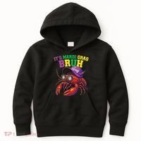 Its Mardi Gras Bruh Dabbing Crawfish Carnival Women Kids Hoodie thumb 0