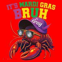 Its Mardi Gras Bruh Dabbing Crawfish Carnival Women Santa Hat thumb 1