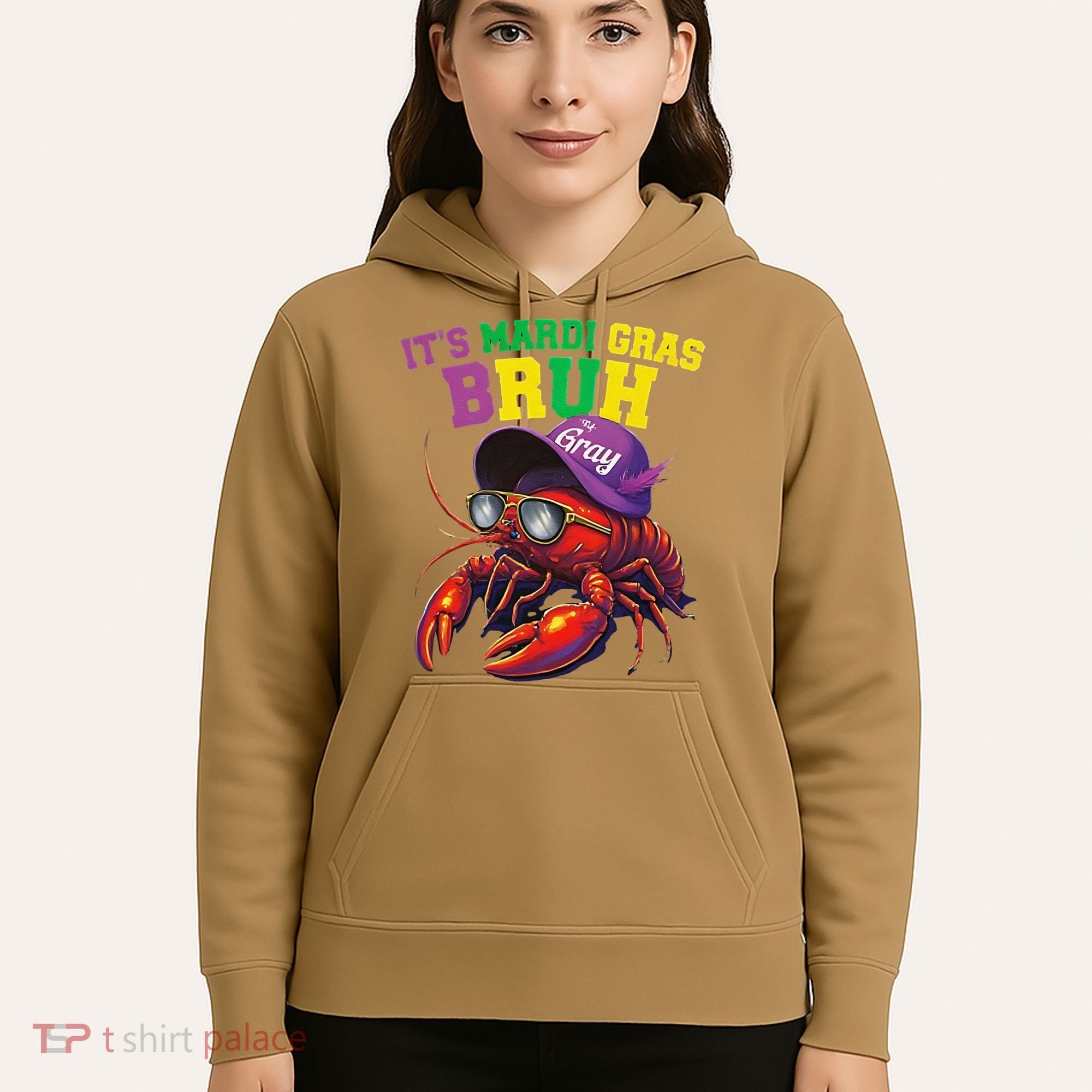 Its Mardi Gras Bruh Dabbing Crawfish Carnival Women Hoodie