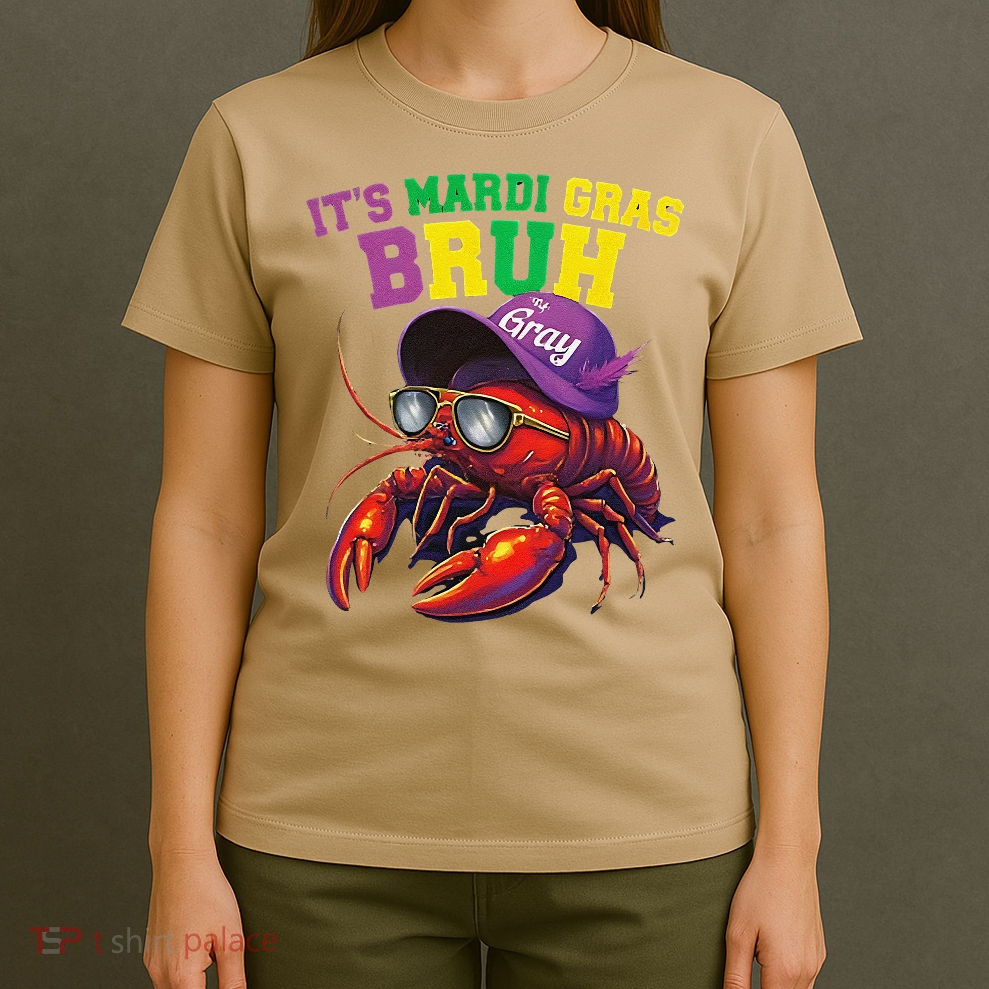 Its Mardi Gras Bruh Dabbing Crawfish Carnival Women T-Shirt