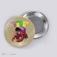 Its Mardi Gras Bruh Dabbing Crawfish Carnival Women Button thumb 0