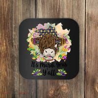 It's Mardi Gras Y'all Heifer Cow Farmer Farming Funny Coaster thumb 0
