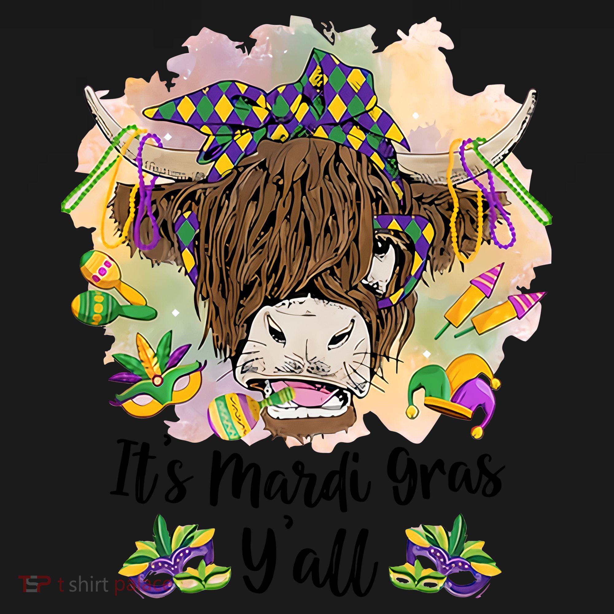 It's Mardi Gras Y'all Heifer Cow Farmer Farming Funny Coaster