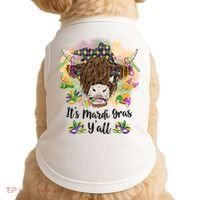 It's Mardi Gras Y'all Heifer Cow Farmer Farming Funny Doggie Tank thumb 0