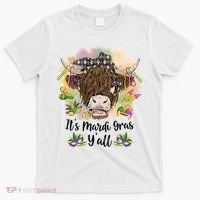 It's Mardi Gras Y'all Heifer Cow Farmer Farming Funny T-Shirt thumb 0