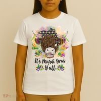 It's Mardi Gras Y'all Heifer Cow Farmer Farming Funny T-Shirt thumb 4