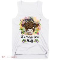 It's Mardi Gras Y'all Heifer Cow Farmer Farming Funny Tank Top thumb 0