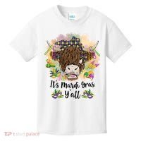 It's Mardi Gras Y'all Heifer Cow Farmer Farming Funny Kids T-Shirt thumb 0