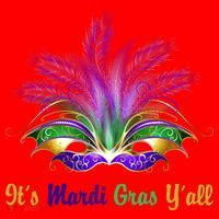 It's Mardi Gras Y'all Festive Party Santa Hat thumb 1