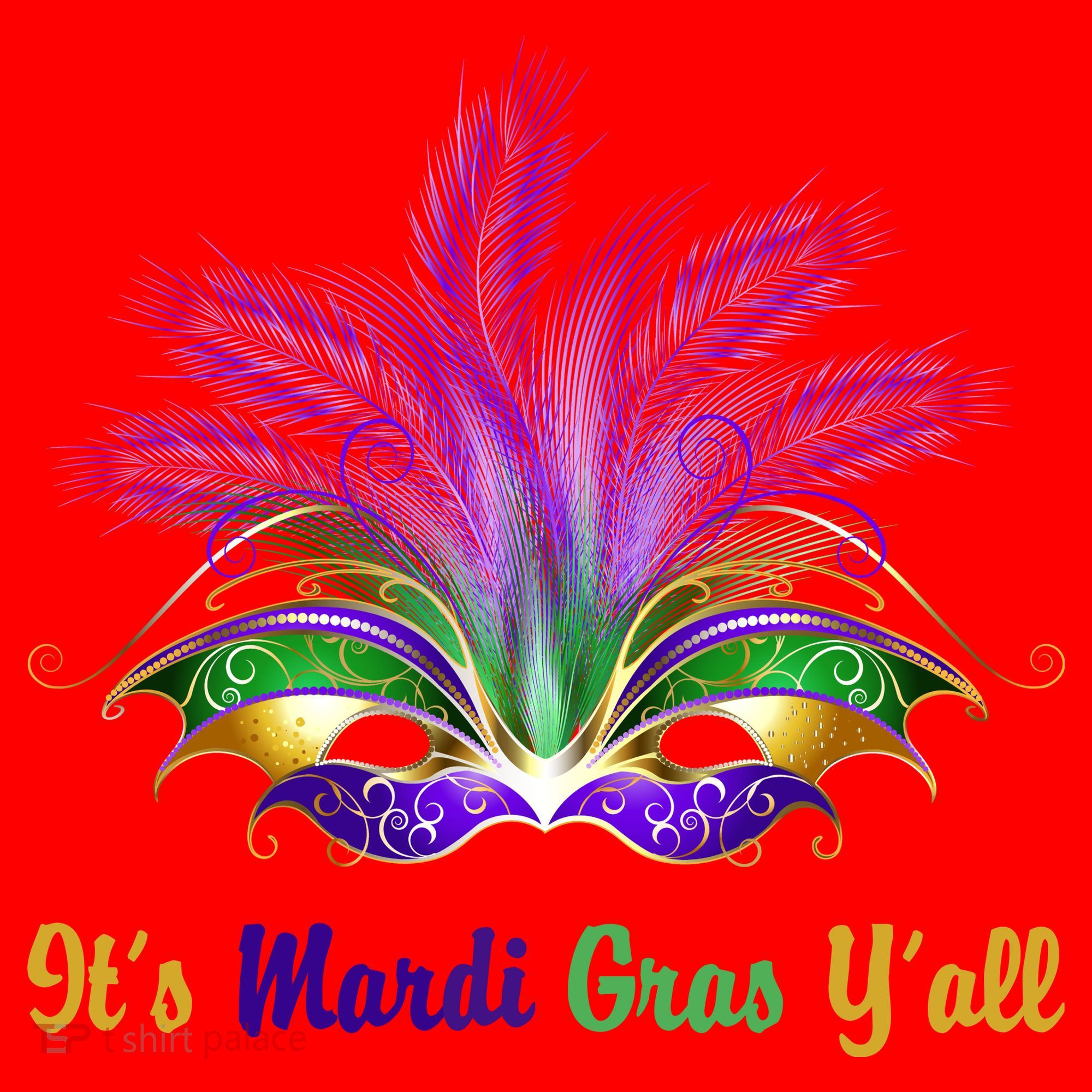 It's Mardi Gras Y'all Festive Party Santa Hat
