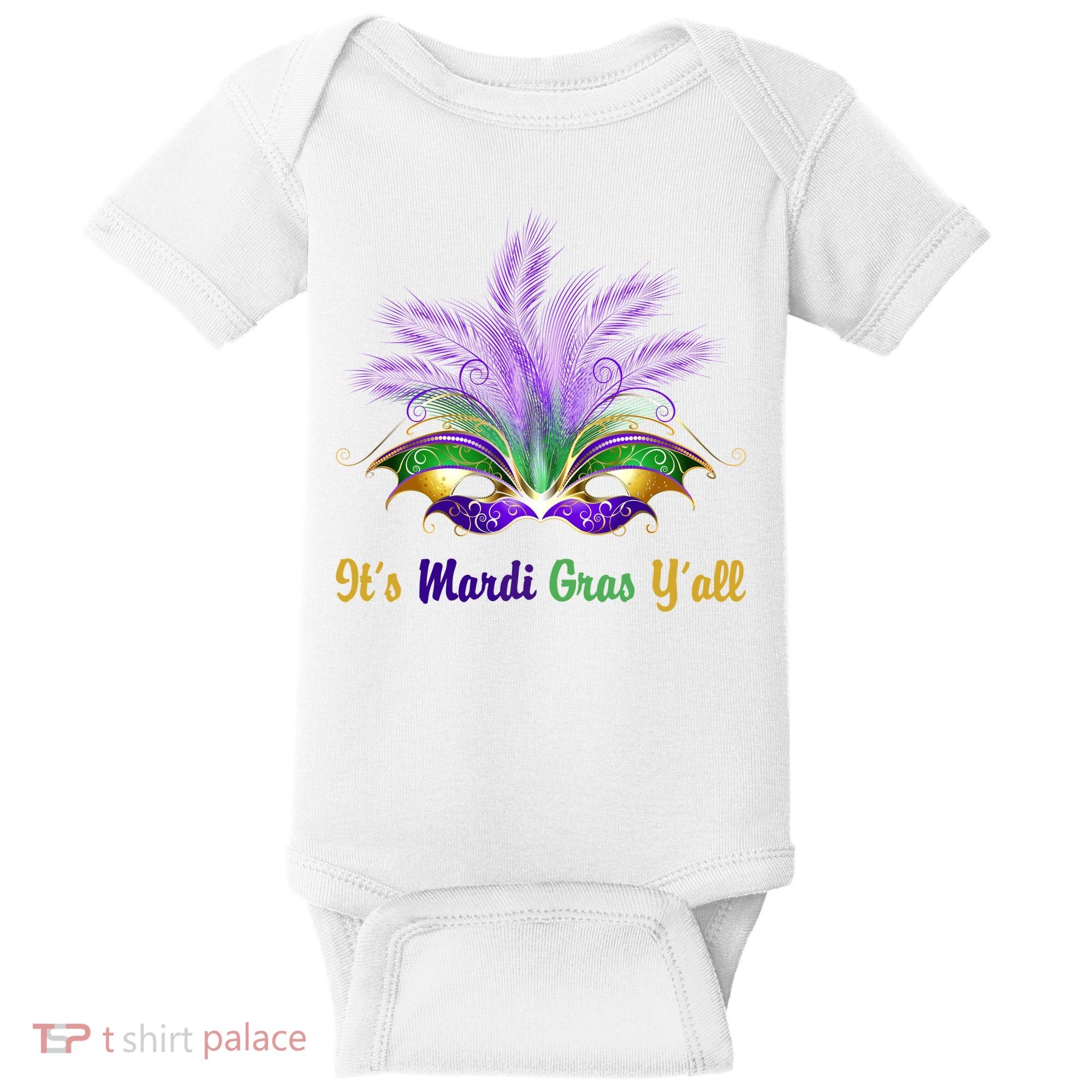 It's Mardi Gras Y'all Festive Party Baby Bodysuit