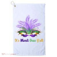 It's Mardi Gras Y'all Festive Party Golf Towel thumb 0