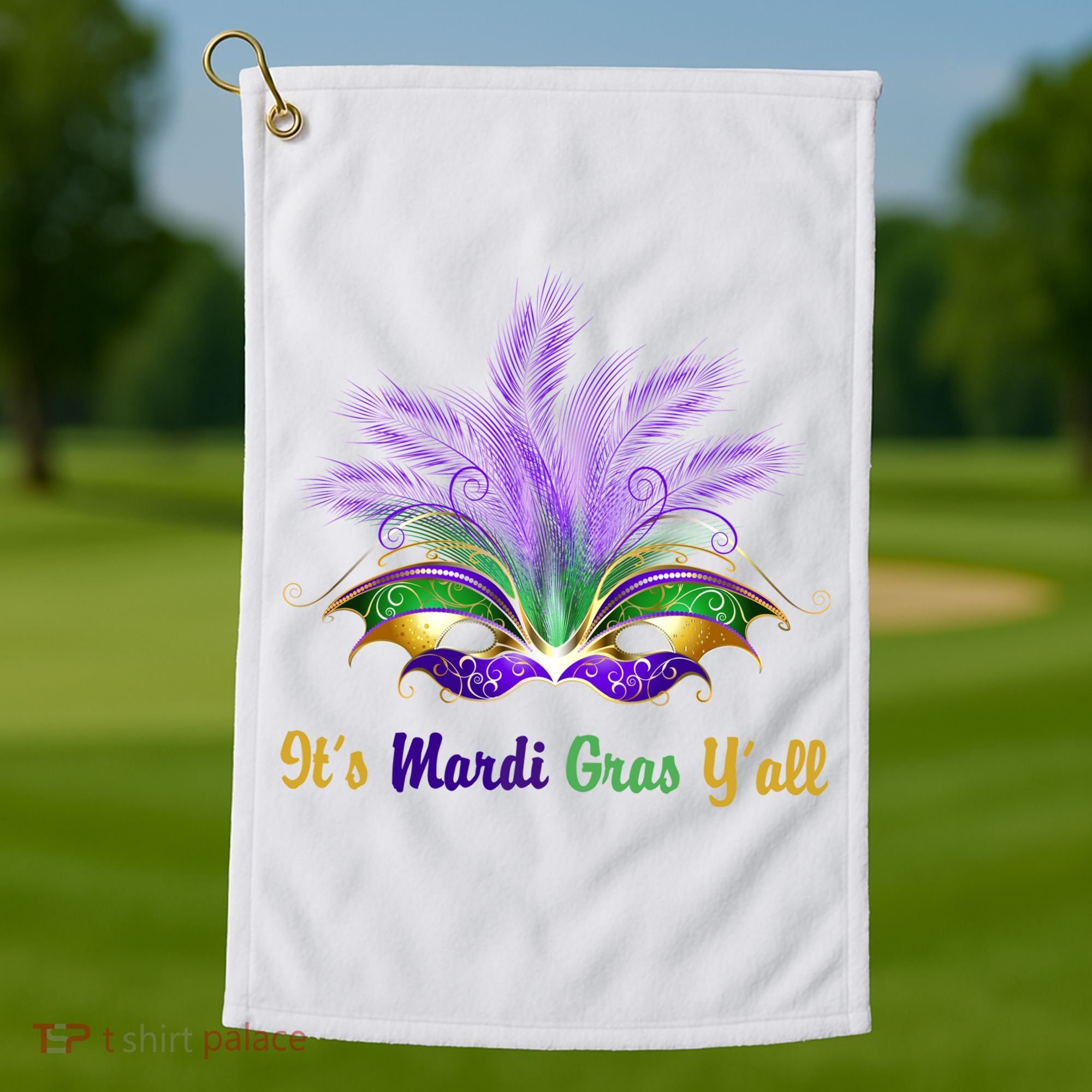 It's Mardi Gras Y'all Festive Party Golf Towel