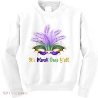 It's Mardi Gras Y'all Festive Party Kids Sweatshirt thumb 0