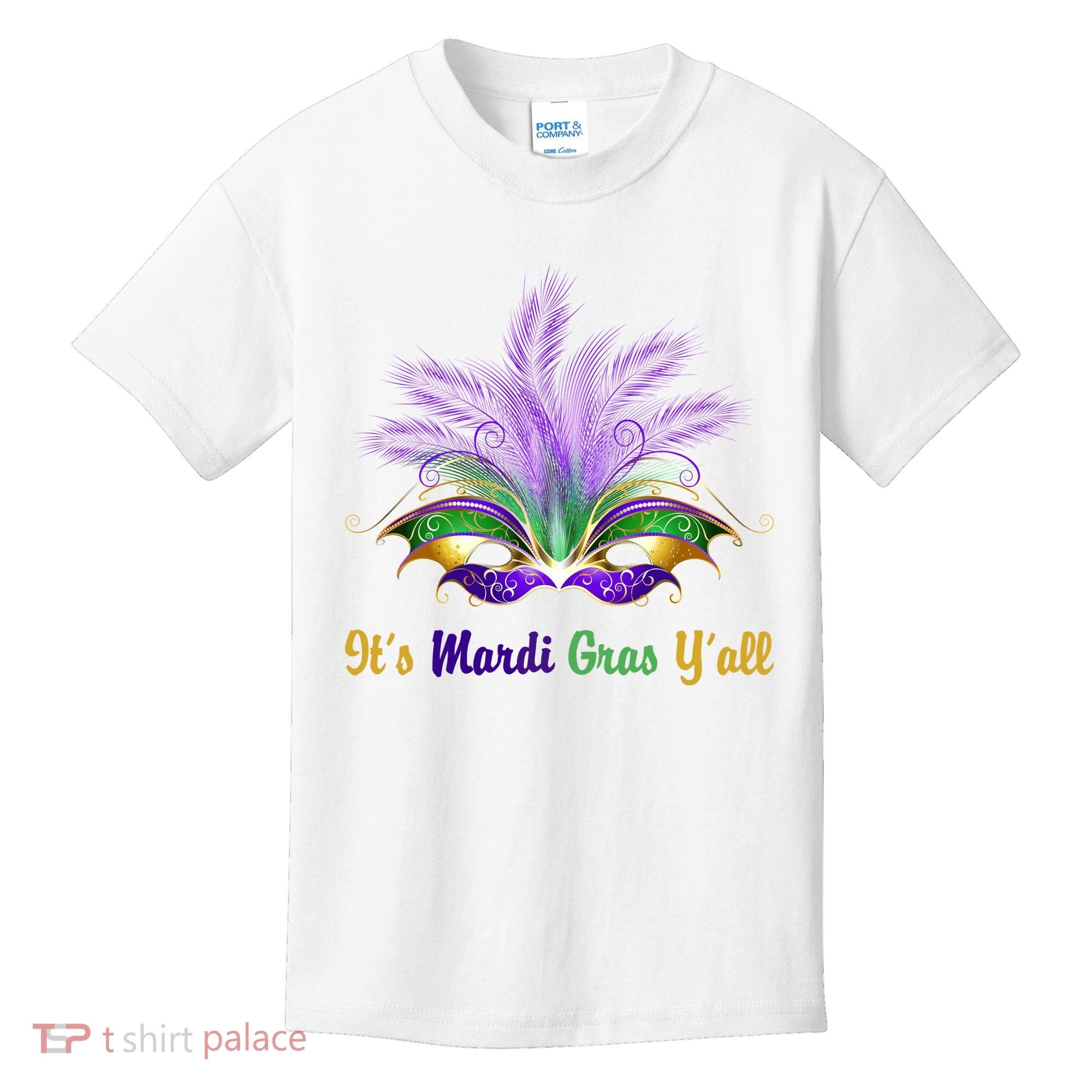 It's Mardi Gras Y'all Festive Party Kids T-Shirt