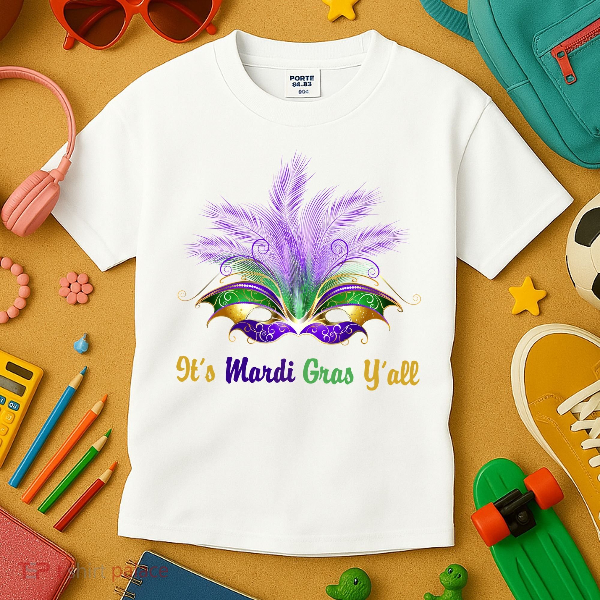 It's Mardi Gras Y'all Festive Party Kids T-Shirt
