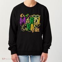 Its Mardi Gras Yall Mardi Gras Party Mask Costume Gift Women's Sweatshirt thumb 0