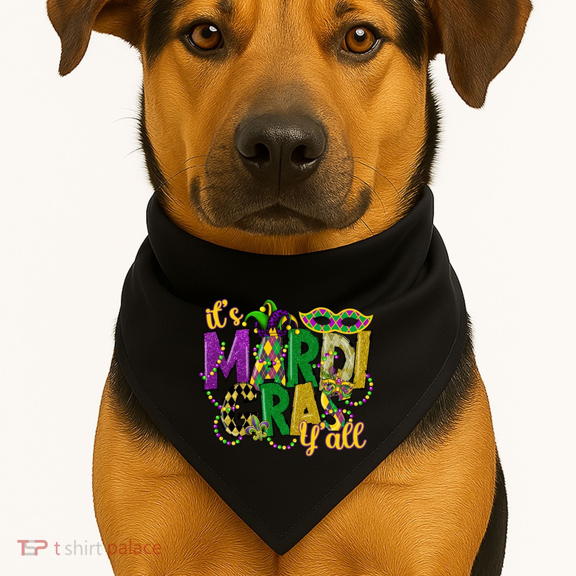 Its Mardi Gras Yall Mardi Gras Party Mask Costume Gift USA-Made Doggie Bandana