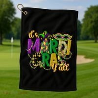 Its Mardi Gras Yall Mardi Gras Party Mask Costume Gift Golf Towel thumb 1