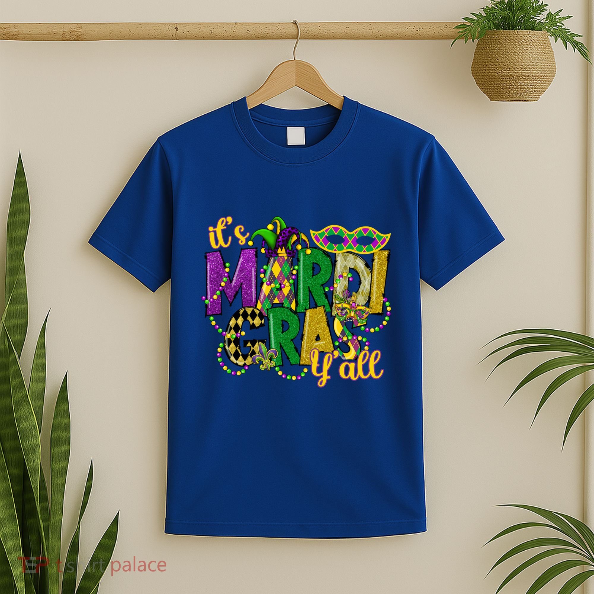 Its Mardi Gras Yall Mardi Gras Party Mask Costume Gift T-Shirt