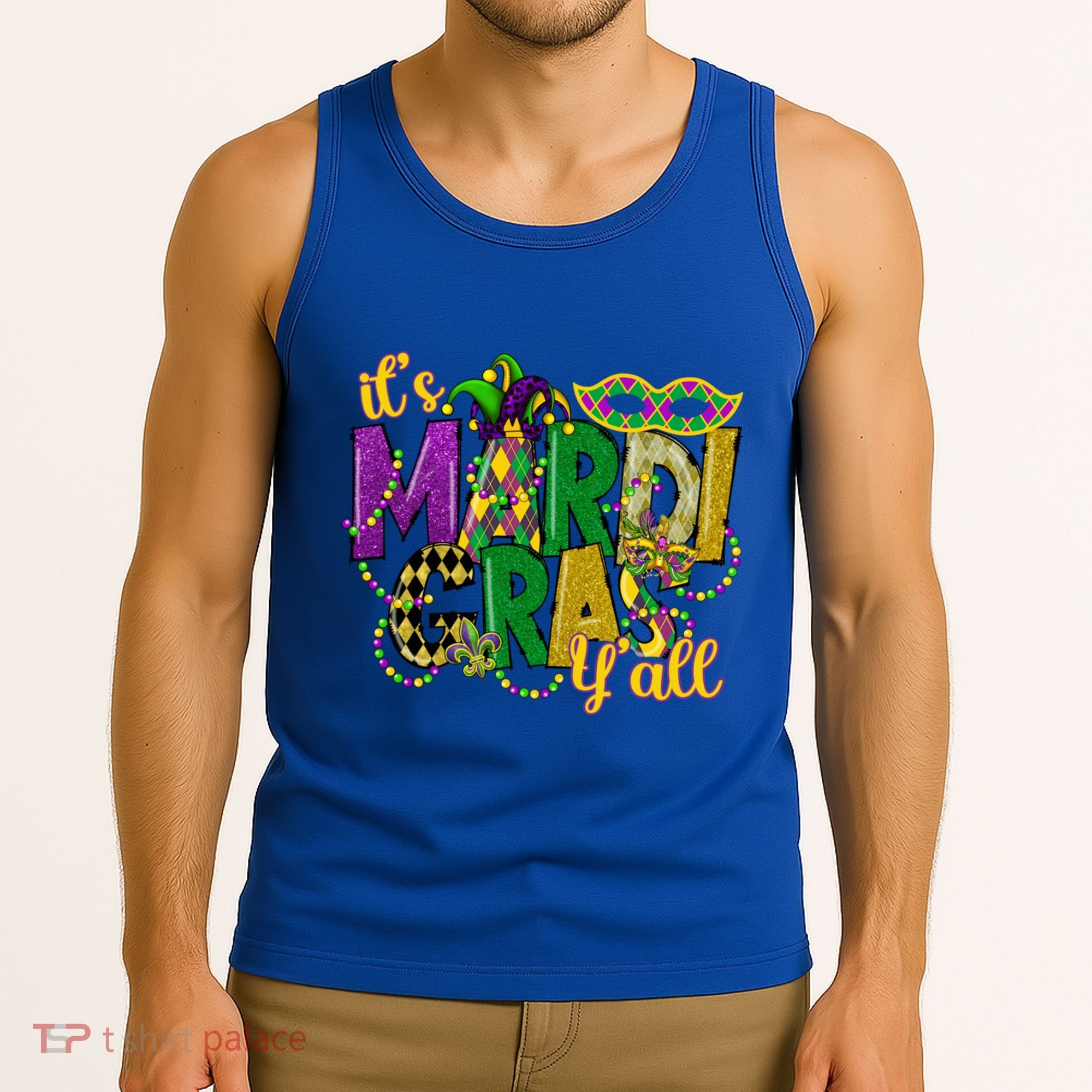 Its Mardi Gras Yall Mardi Gras Party Mask Costume Gift Tank Top