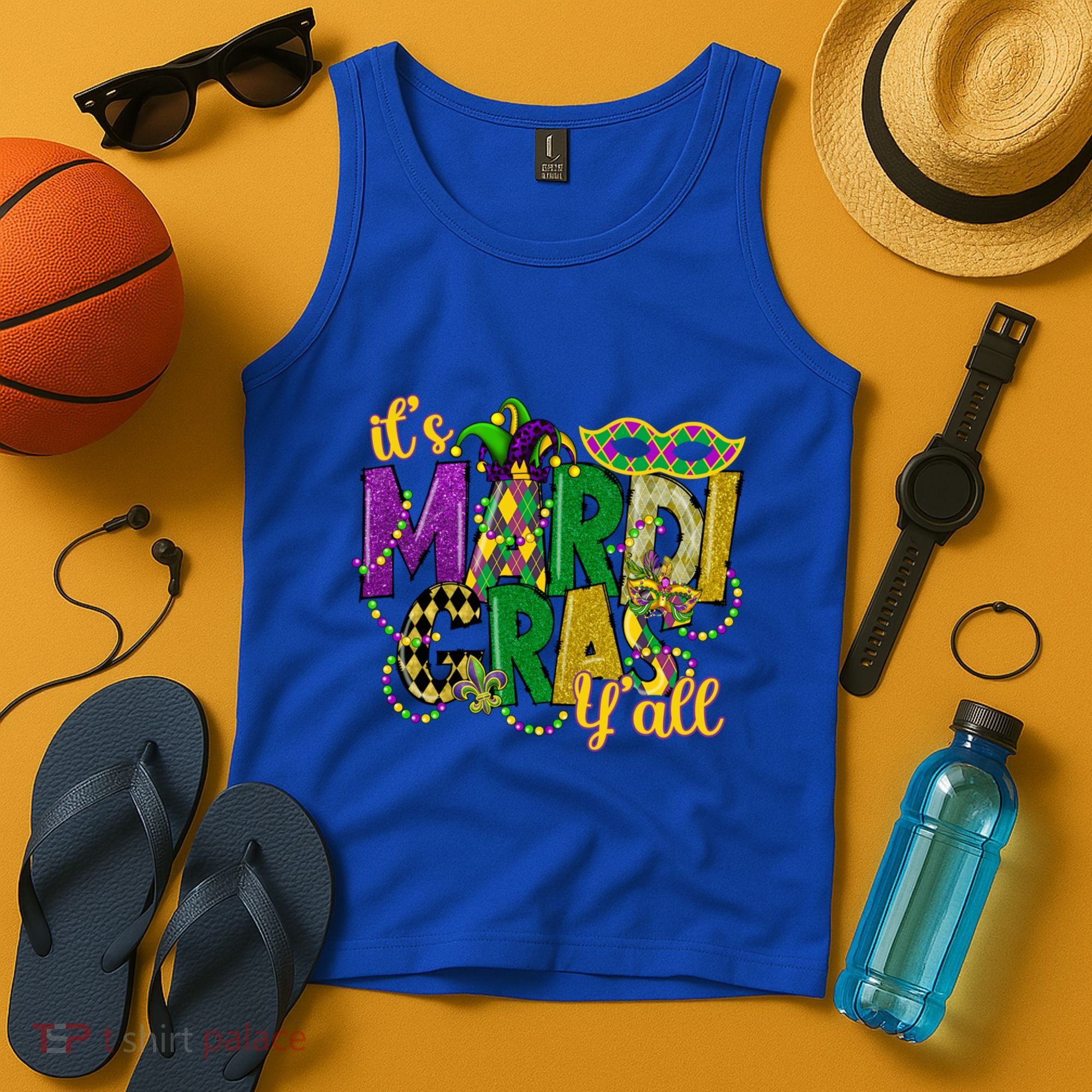 Its Mardi Gras Yall Mardi Gras Party Mask Costume Gift Tank Top