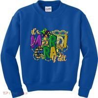 Its Mardi Gras Yall Mardi Gras Party Mask Costume Gift Kids Sweatshirt thumb 0