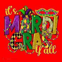 Its Mardi Gras Yall Mardi Gras Party Mask Costume Gift Santa Hat thumb 1
