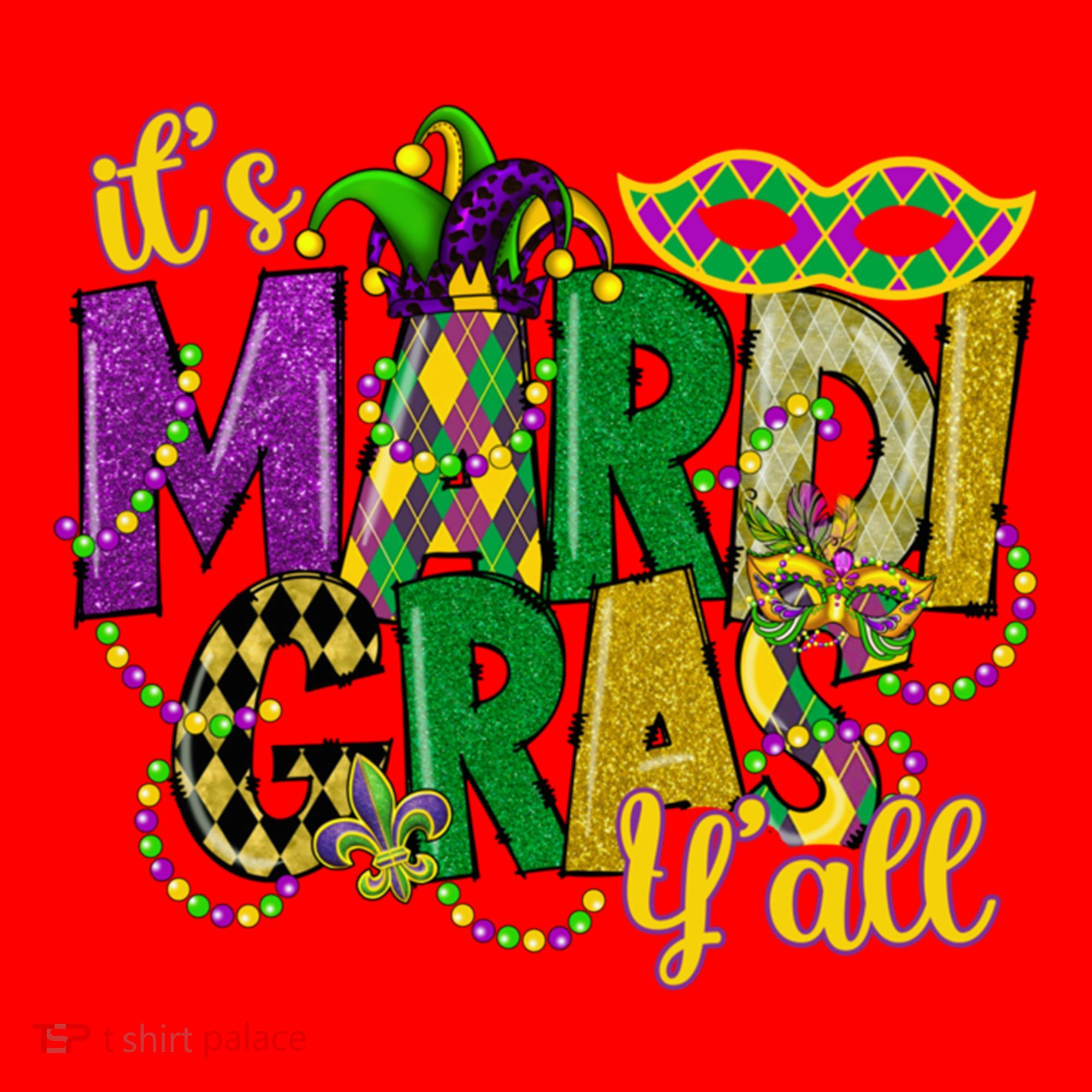 Its Mardi Gras Yall Mardi Gras Party Mask Costume Gift Santa Hat