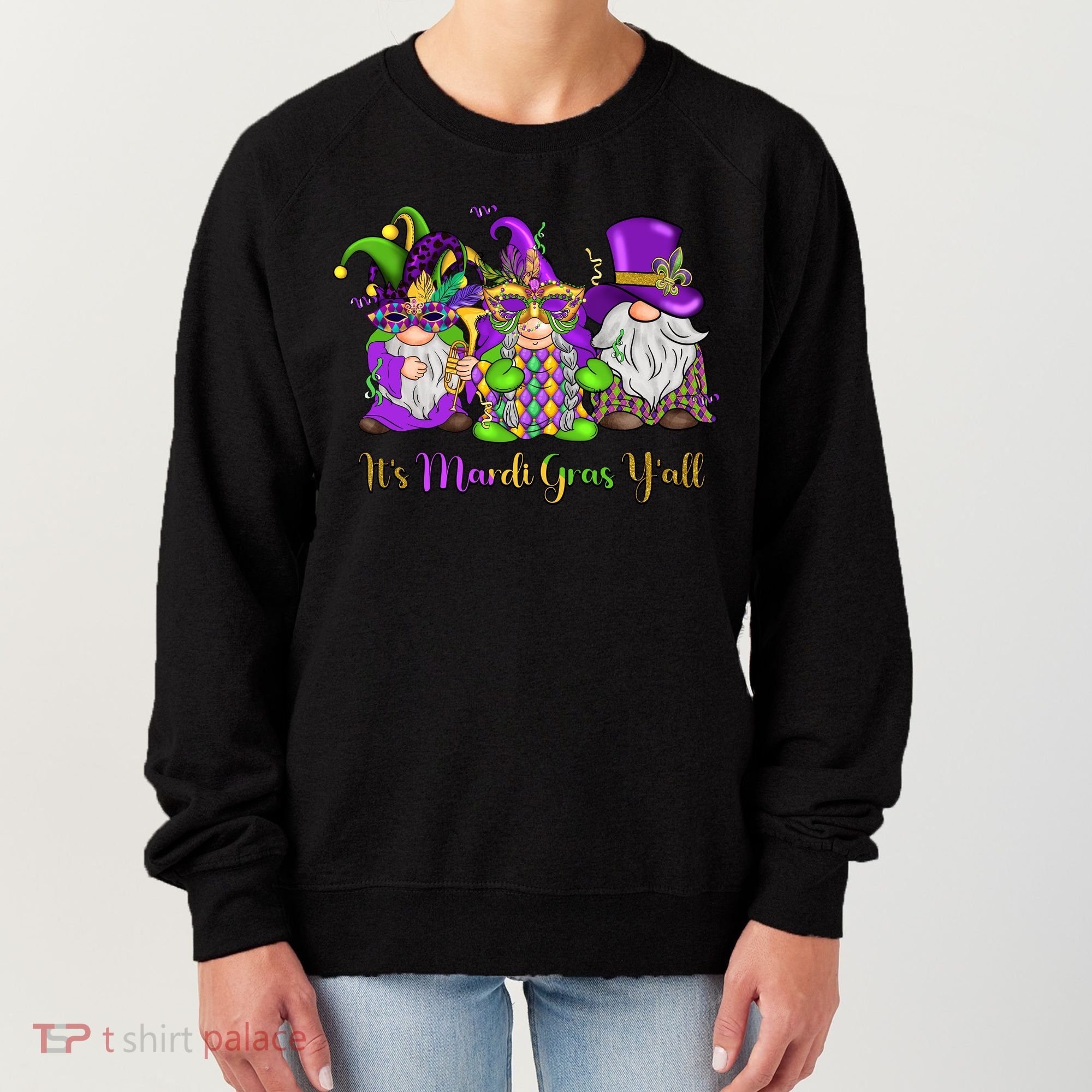 It's Mardi Gras Y'all Gnome Fat Tuesday Gift Fleur De Lis Women's Sweatshirt