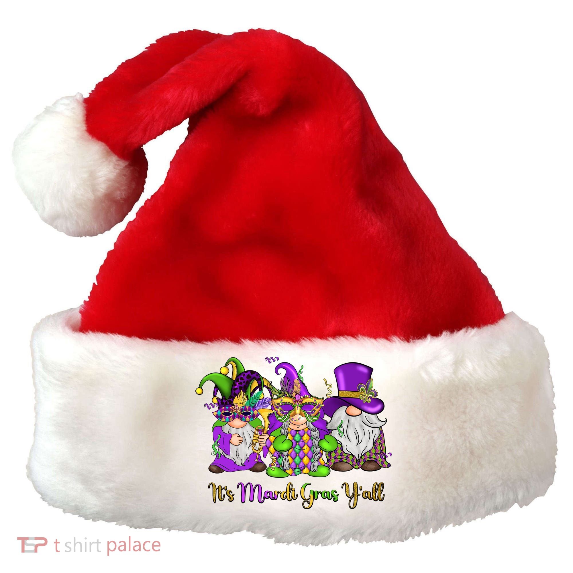 It's Mardi Gras Y'all Gnome Fat Tuesday Gift Fleur De Lis Santa Hat
