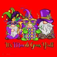 It's Mardi Gras Y'all Gnome Fat Tuesday Gift Fleur De Lis Santa Hat thumb 1