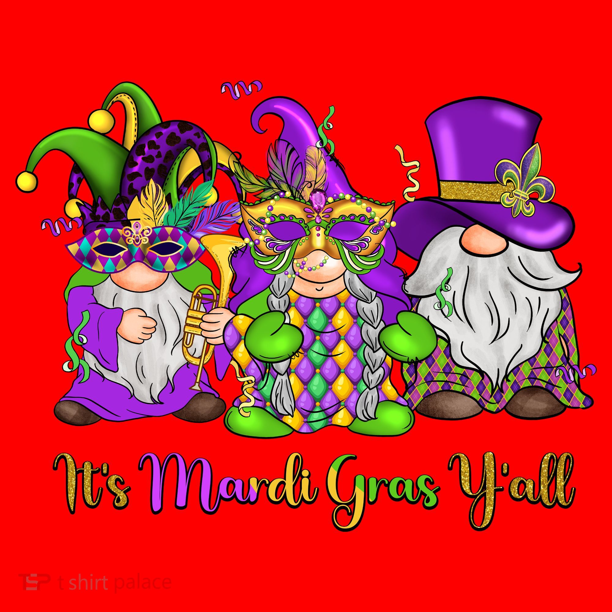 It's Mardi Gras Y'all Gnome Fat Tuesday Gift Fleur De Lis Santa Hat