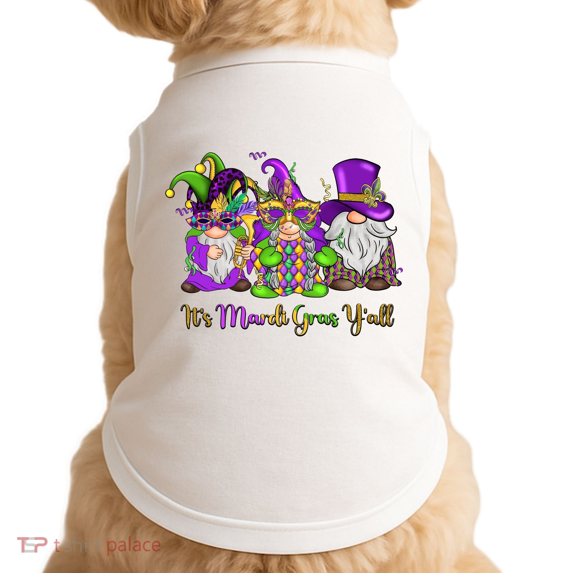 It's Mardi Gras Y'all Gnome Fat Tuesday Gift Fleur De Lis Doggie Tank