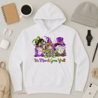 It's Mardi Gras Y'all Gnome Fat Tuesday Gift Fleur De Lis Hoodie thumb 3