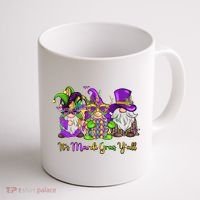 It's Mardi Gras Y'all Gnome Fat Tuesday Gift Fleur De Lis Coffee Mug thumb 1