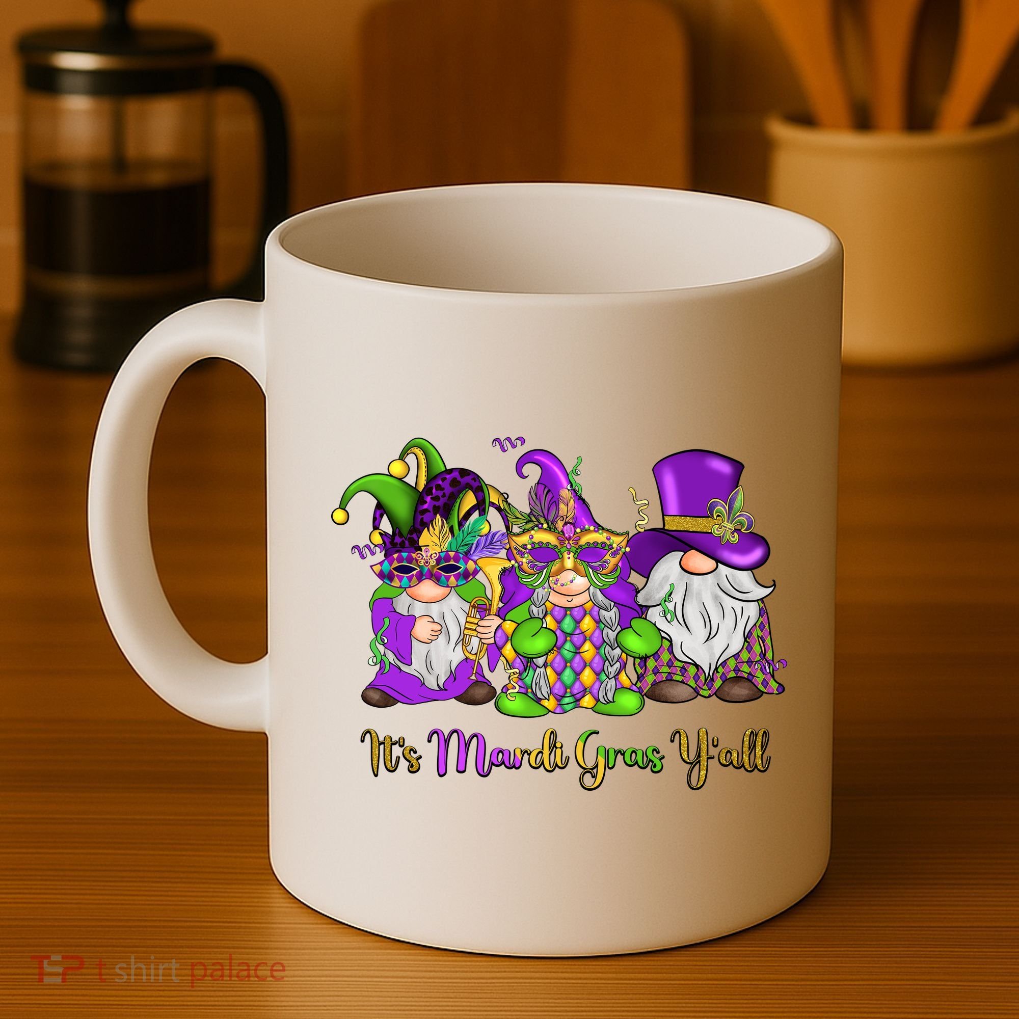 It's Mardi Gras Y'all Gnome Fat Tuesday Gift Fleur De Lis Coffee Mug